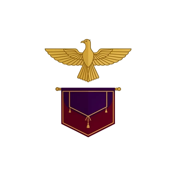 Microfinance emblem — Farvahar above the Derafsh Kaviani standard
